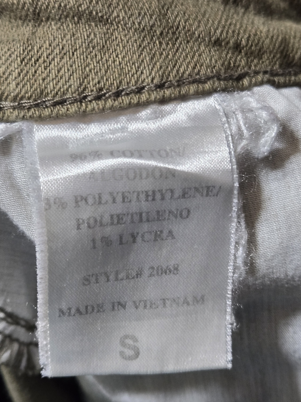 eunina Olive Green Distressed Denim Shorts - Picture 4 of 4